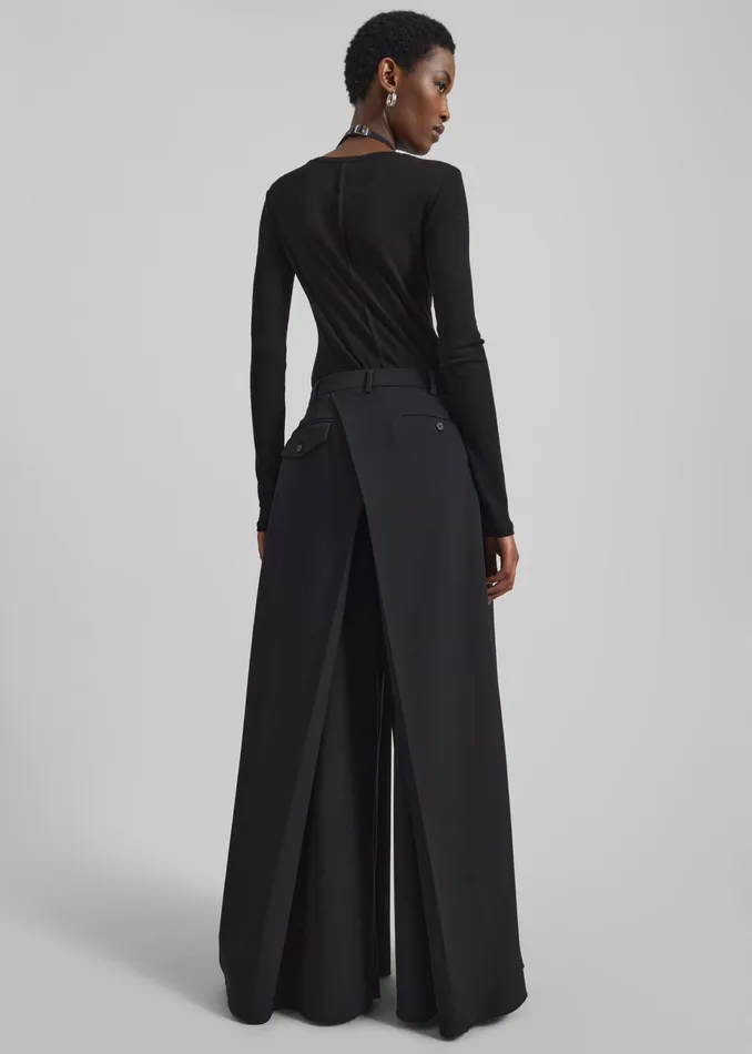 The Frankie Shop Tops Mesa Sheer Long Sleeve Tee 8211 Black 8211 Women