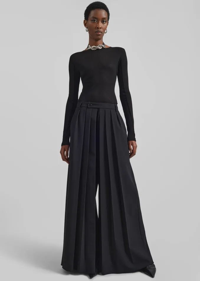 The Frankie Shop Tops Mesa Sheer Long Sleeve Tee 8211 Black 8211 Women