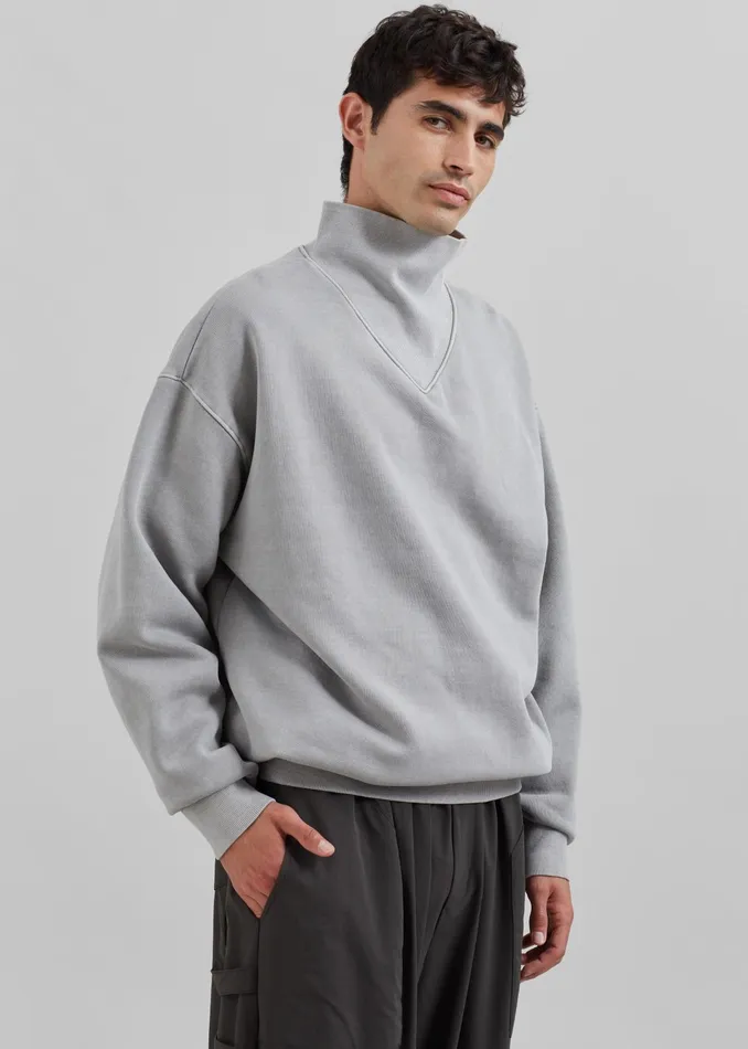 The Frankie Shop Tops Micah Sweatshirt 8211 Light Grey 8211 Men