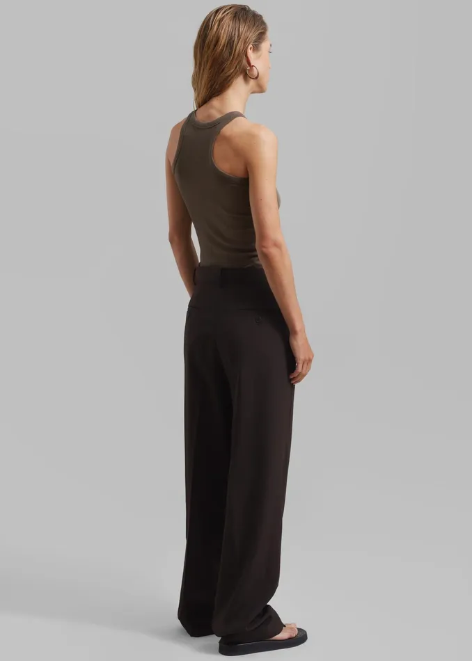 The Frankie Shop Tops Omi Halter Tank Top 8211 Brown 8211 Women