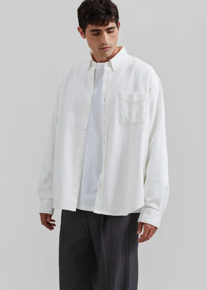 The Frankie Shop Tops Sinclair Denim Shirt 8211 Off White 8211 Men