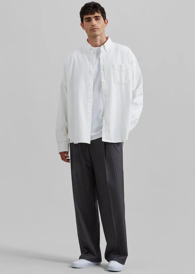The Frankie Shop Tops Sinclair Denim Shirt 8211 Off White 8211 Men