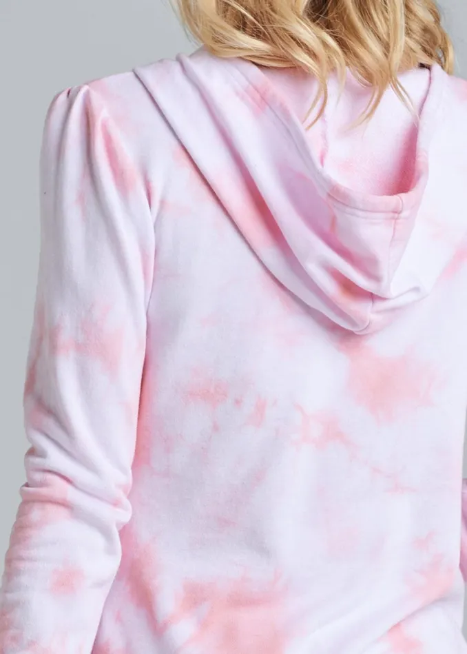 TIE DYE PUFF SLEEVE SHORTS SET Pink Multi Women VENUS Bottoms