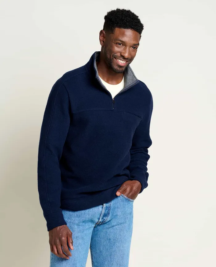 ToadandCo Kennicott Quarter Zip Sweater True Navy Men8217s Jackets and Layers