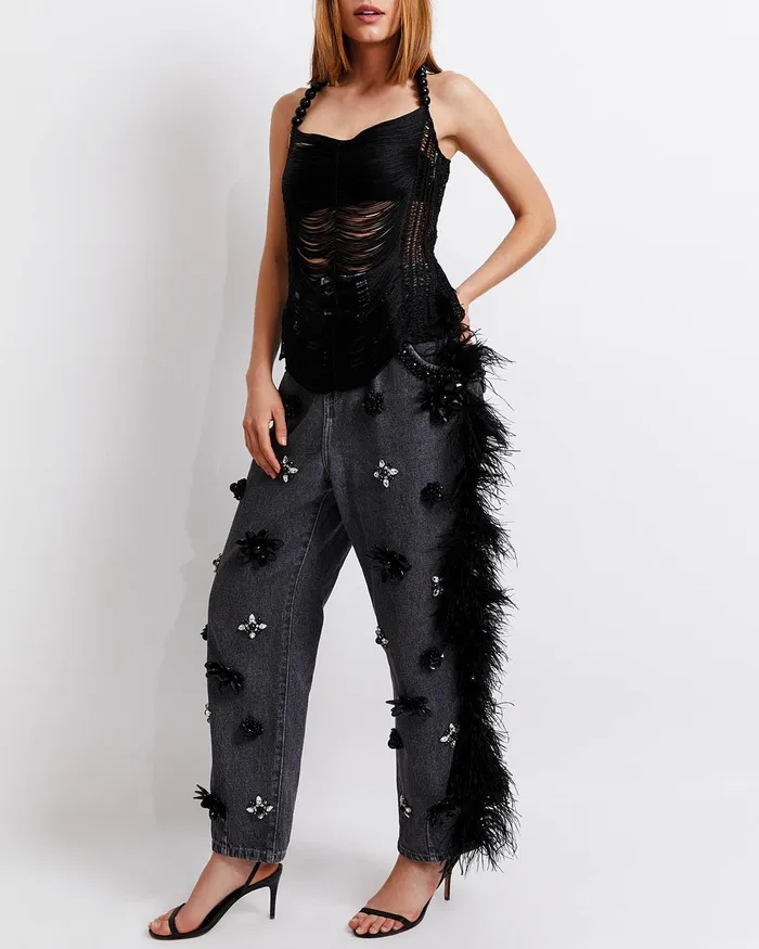 Tops and Bodysuits Women PatBO DRAPED FRINGE TOP FINAL SALE