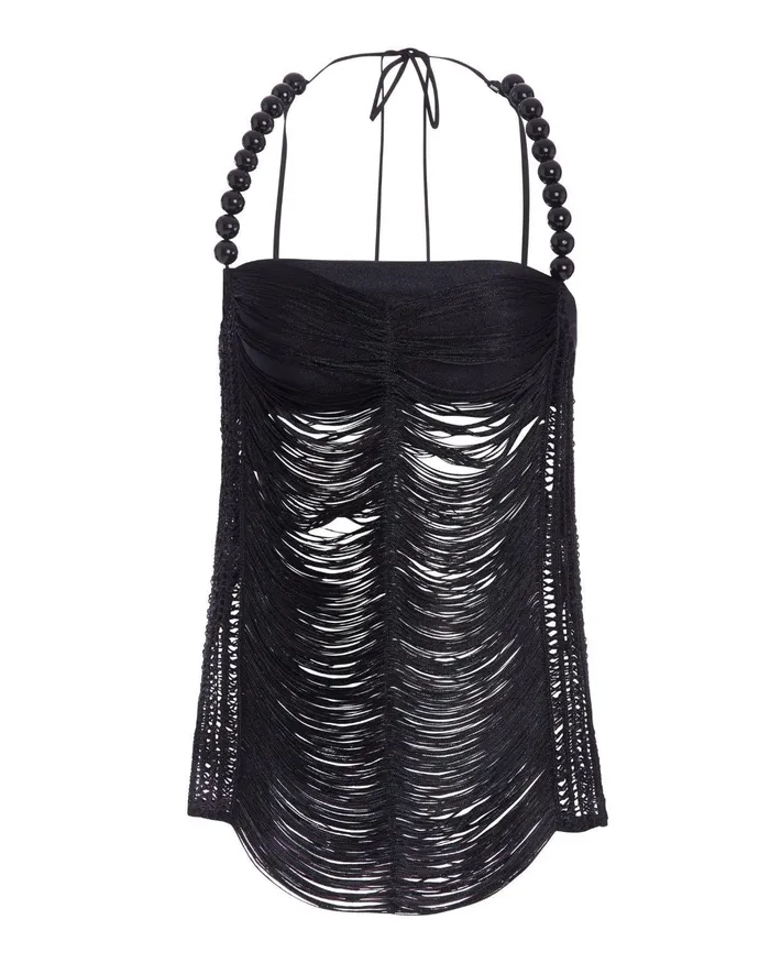 Tops and Bodysuits Women PatBO DRAPED FRINGE TOP FINAL SALE