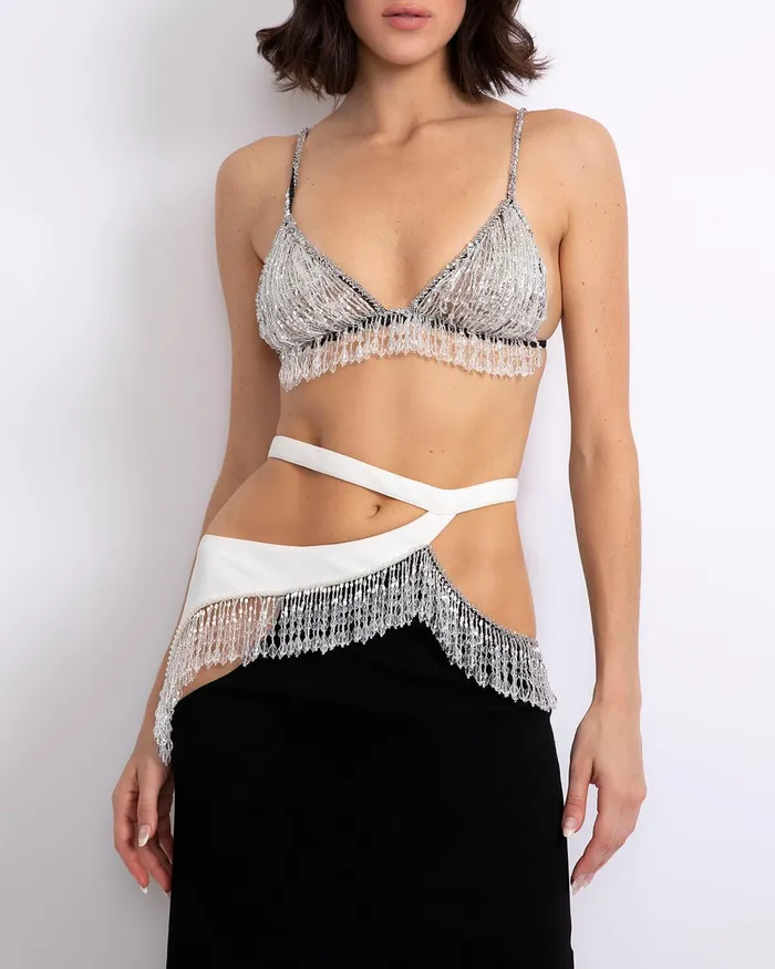 Tops and Bodysuits Women PatBO HandBeaded Bralette FINAL SALE