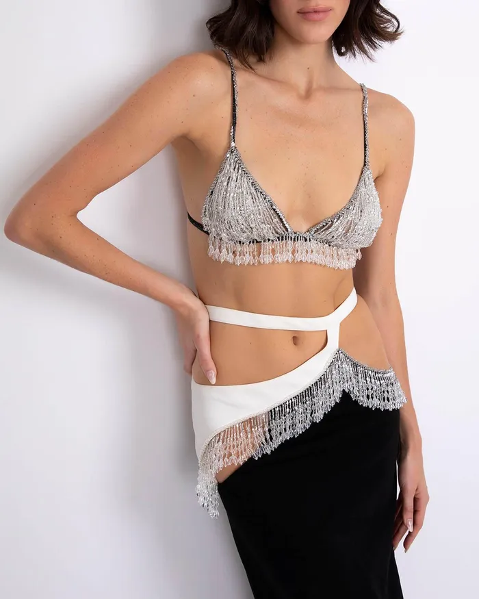 Tops and Bodysuits Women PatBO HandBeaded Bralette FINAL SALE