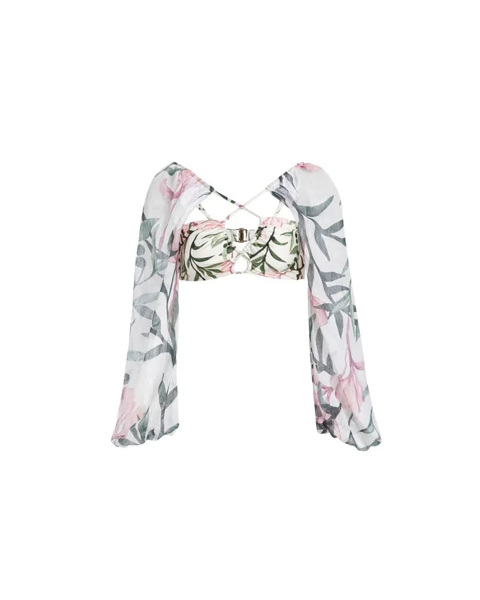 Tops and Bodysuits Women PatBO Jasmine Stretch Lycra Cropped Top FINAL SALE