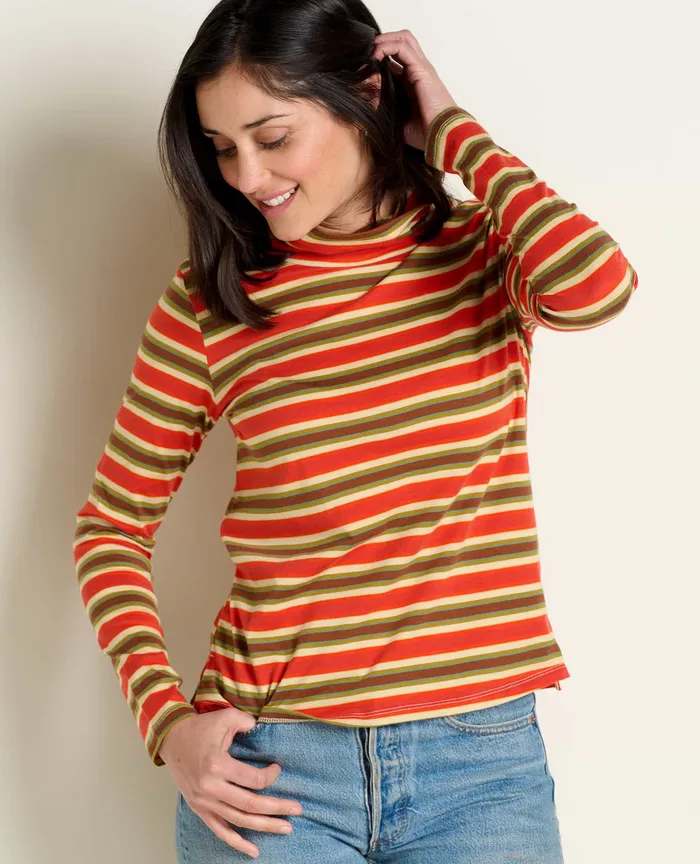Tops and TShirts Women8217s ToadandCo Maisey Long Sleeve TNeck Grenadine Stripe Tops and TShirts Women8217s ToadandCo Maisey Long Sleeve TNeck Grenadine Stripe