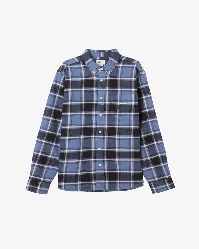 TOPS Men OBEY Clothing MORGAN SHIRT Coronet Blue Multi
