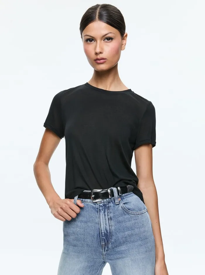 Tops Women Alice Olivia Cindy Cropped Tee Black