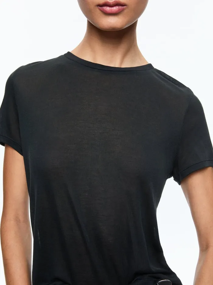 Tops Women Alice Olivia Cindy Cropped Tee Black