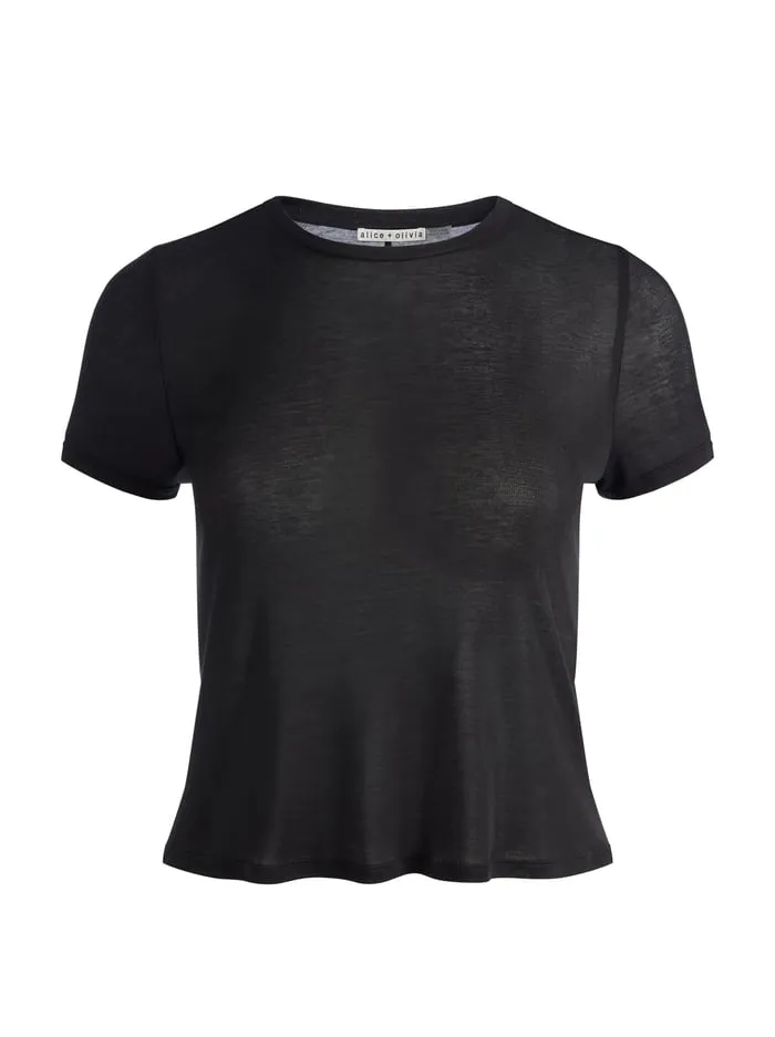 Tops Women Alice Olivia Cindy Cropped Tee Black