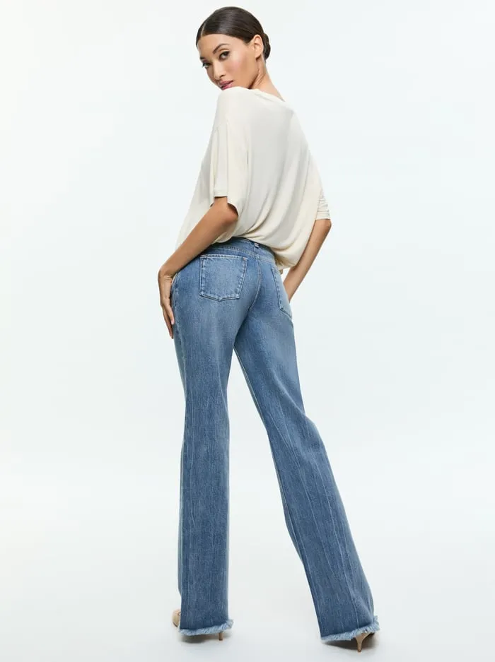 Tops Women Alice Olivia Evan Oversized Tee Oatmeal