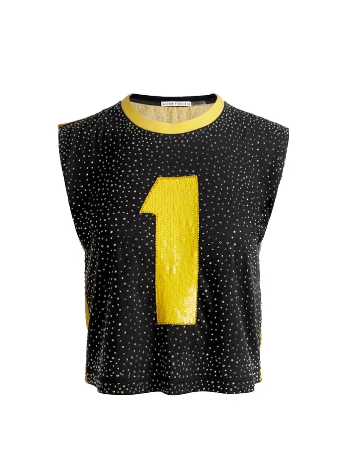 Tops Women Alice Olivia The Beatles Micah Muscle Tank Number One