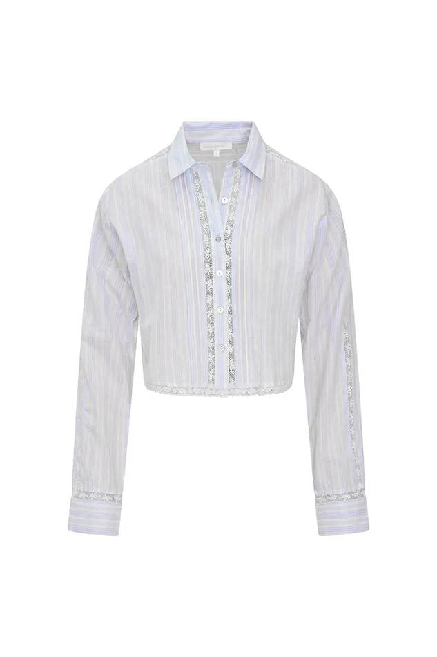 Tops Women LoveShackFancy Rosaway Cotton Stripe Top Vintage Voyage