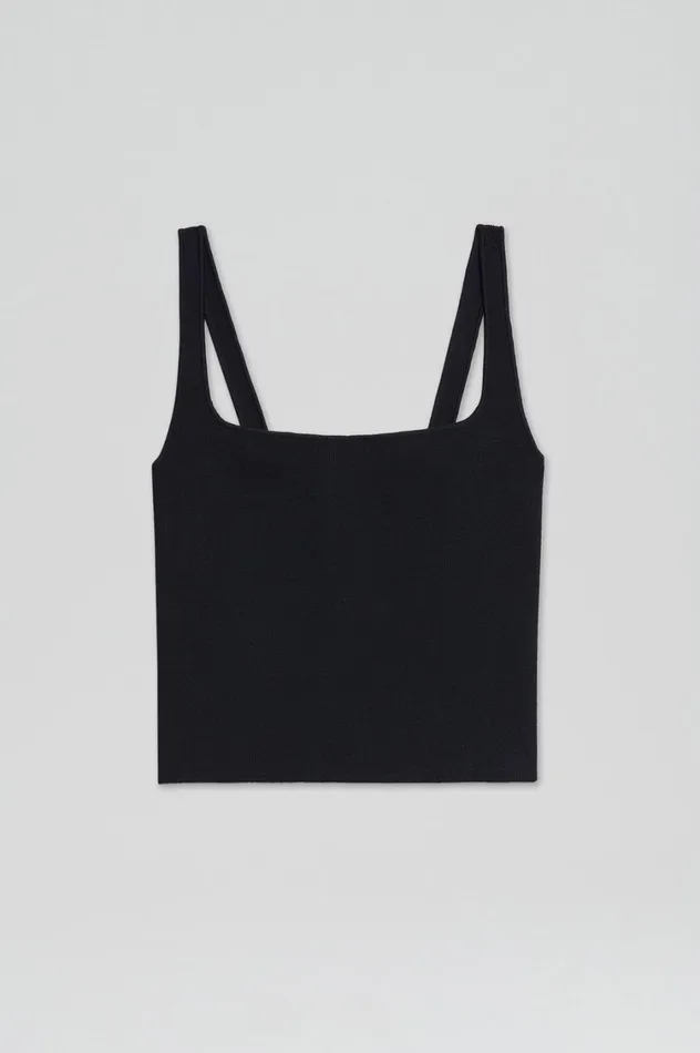 Tops Women Scanlan Theodore CREPE KNIT SQUARE CAMISOLE Navy Tops Women Scanlan Theodore CREPE KNIT SQUARE CAMISOLE Navy