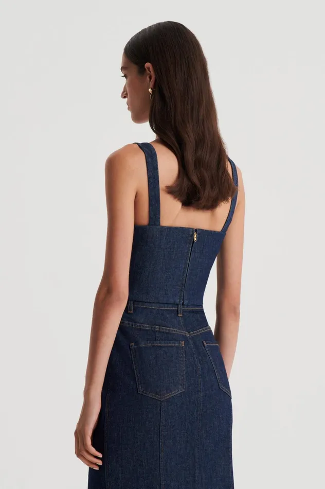 Tops Women Scanlan Theodore DENIM BRALETTE Indigob Tops Women Scanlan Theodore DENIM BRALETTE Indigob