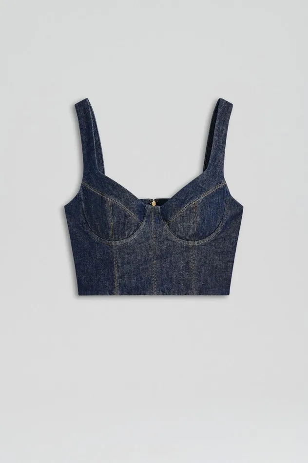 Tops Women Scanlan Theodore DENIM BRALETTE Indigob Tops Women Scanlan Theodore DENIM BRALETTE Indigob