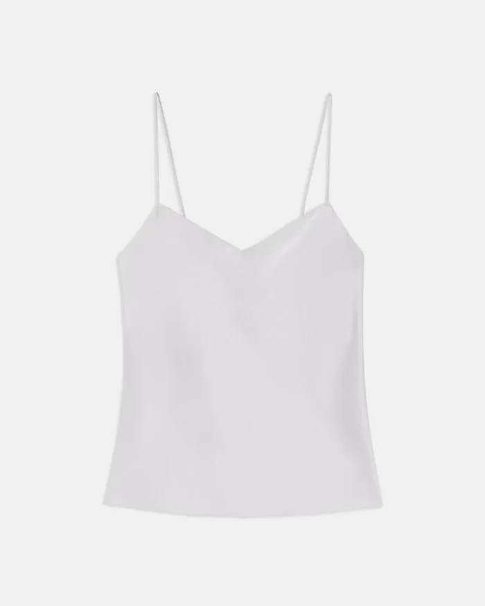 Tops Women Theory Draped Camisole In Satin Silver Tops Women Theory Draped Camisole In Satin Silver