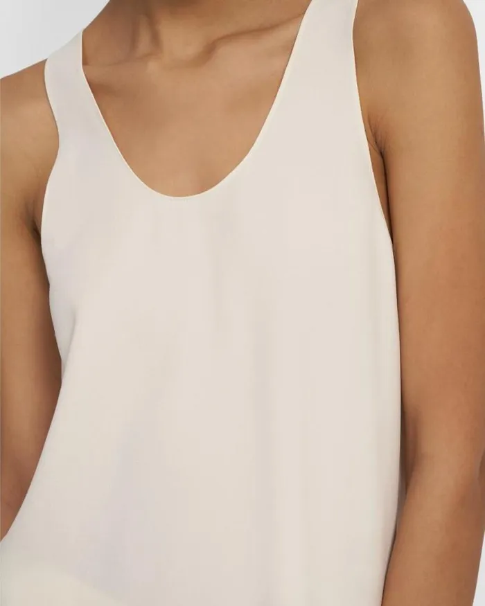 Tops Women Theory ScoopNeck Tank In Eco Rosina Crepe Cream Yellow Tops Women Theory ScoopNeck Tank In Eco Rosina Crepe Cream Yellow