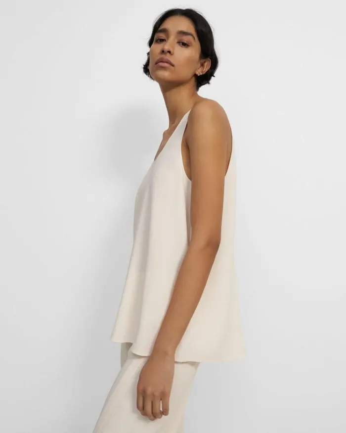 Tops Women Theory ScoopNeck Tank In Eco Rosina Crepe Cream Yellow Tops Women Theory ScoopNeck Tank In Eco Rosina Crepe Cream Yellow