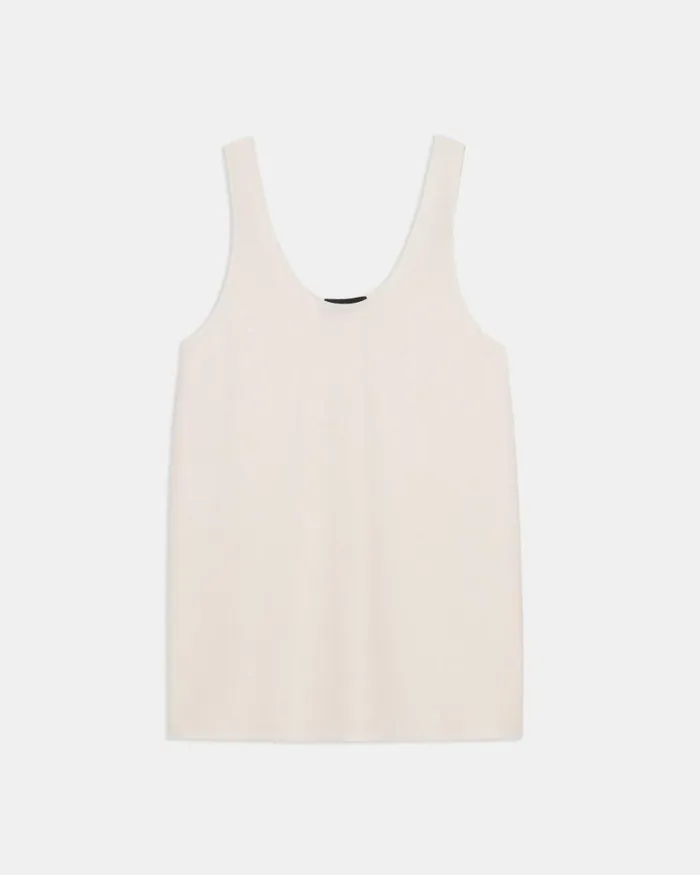 Tops Women Theory ScoopNeck Tank In Eco Rosina Crepe Cream Yellow Tops Women Theory ScoopNeck Tank In Eco Rosina Crepe Cream Yellow