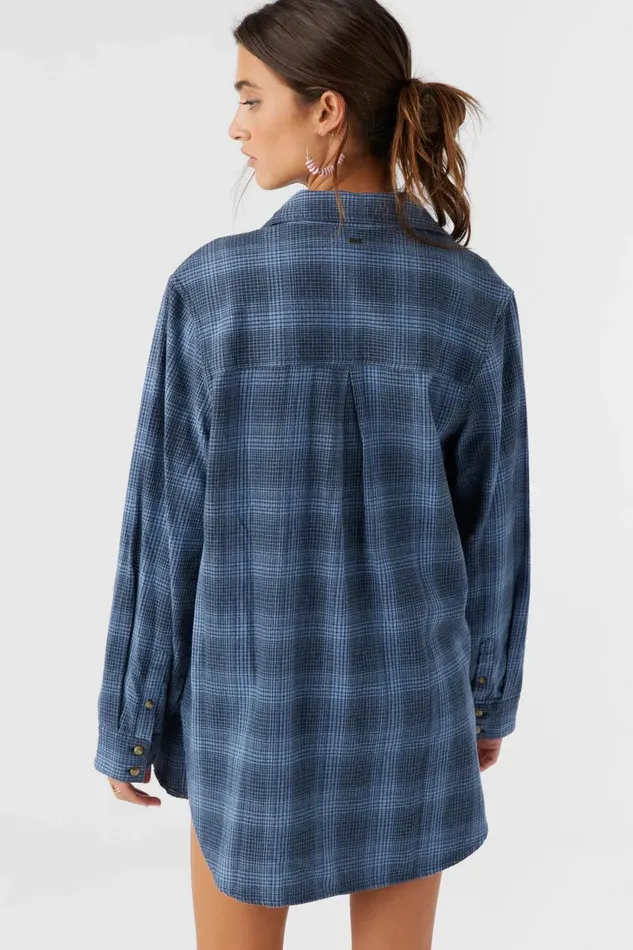 TRAVYS FLANNEL OVERSIZED SHIRT Slate Women O039NEILL Clothing