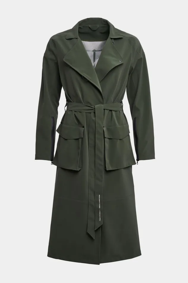 Trench Coats Women Stutterheim Kista Matte Trench Coat Green