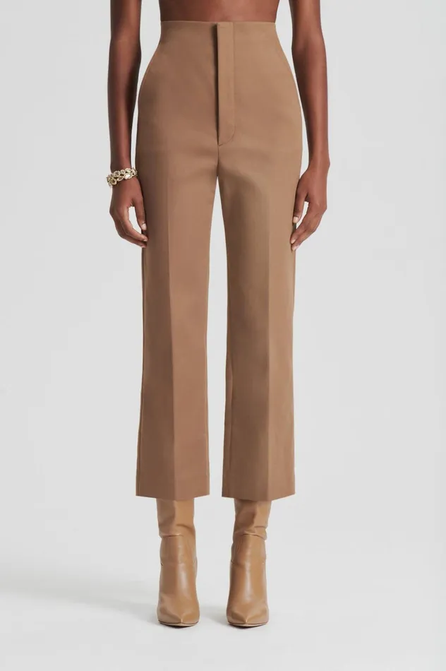 Trousers Women Scanlan Theodore MERCERISED COTTON TROUSER Camel Trousers Women Scanlan Theodore MERCERISED COTTON TROUSER Camel