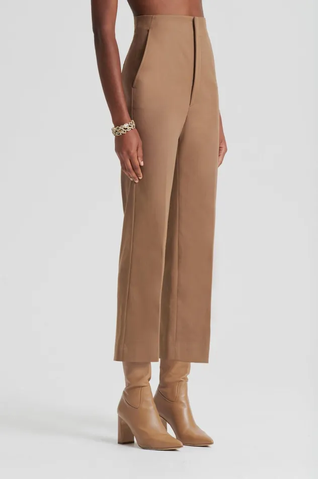 Trousers Women Scanlan Theodore MERCERISED COTTON TROUSER Camel Trousers Women Scanlan Theodore MERCERISED COTTON TROUSER Camel