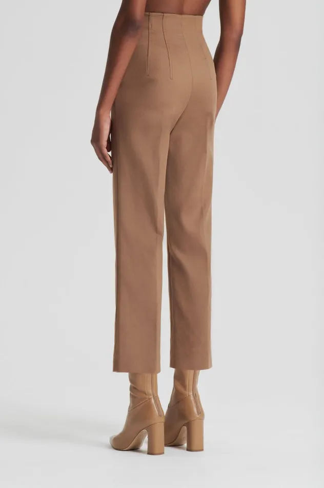 Trousers Women Scanlan Theodore MERCERISED COTTON TROUSER Camel Trousers Women Scanlan Theodore MERCERISED COTTON TROUSER Camel