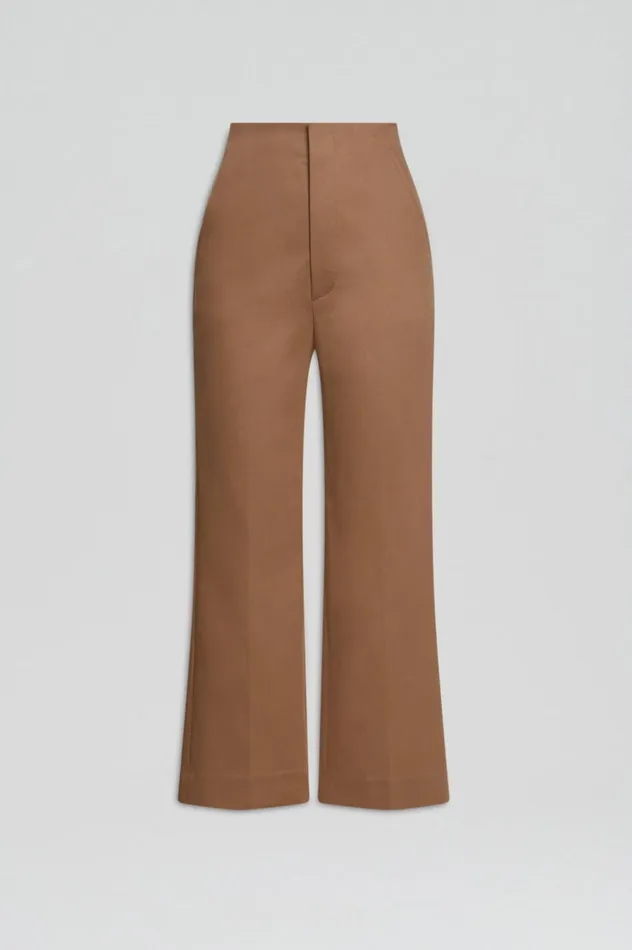 Trousers Women Scanlan Theodore MERCERISED COTTON TROUSER Camel Trousers Women Scanlan Theodore MERCERISED COTTON TROUSER Camel
