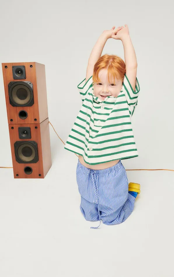 Trousers Zatybay Aqua Stripes Kids American Vintage Trousers and Shorts