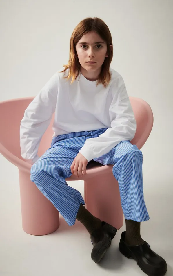 Trousers Zatybay Aqua Stripes Kids American Vintage Trousers and Shorts Trousers Zatybay Aqua Stripes Kids American Vintage Trousers and Shorts
