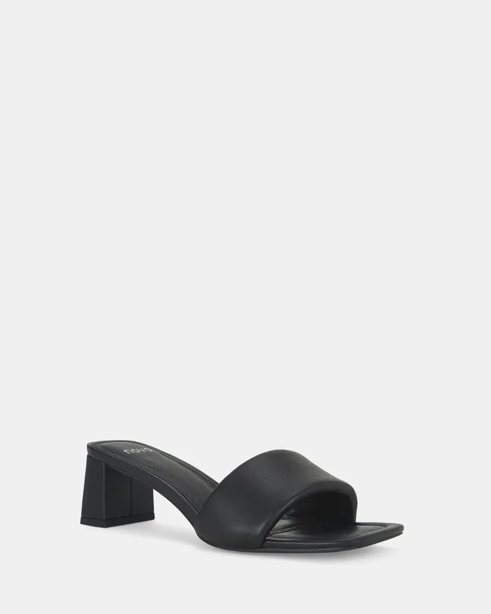 UGENIA BLACK Open Toe Heels Mules NOVO Shoes Women