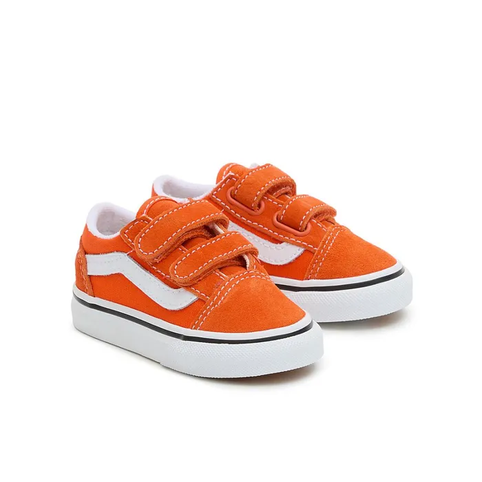 Vans Classics Kids Toddler Old Skool Hook And Loop Shoes 14 Years Orange