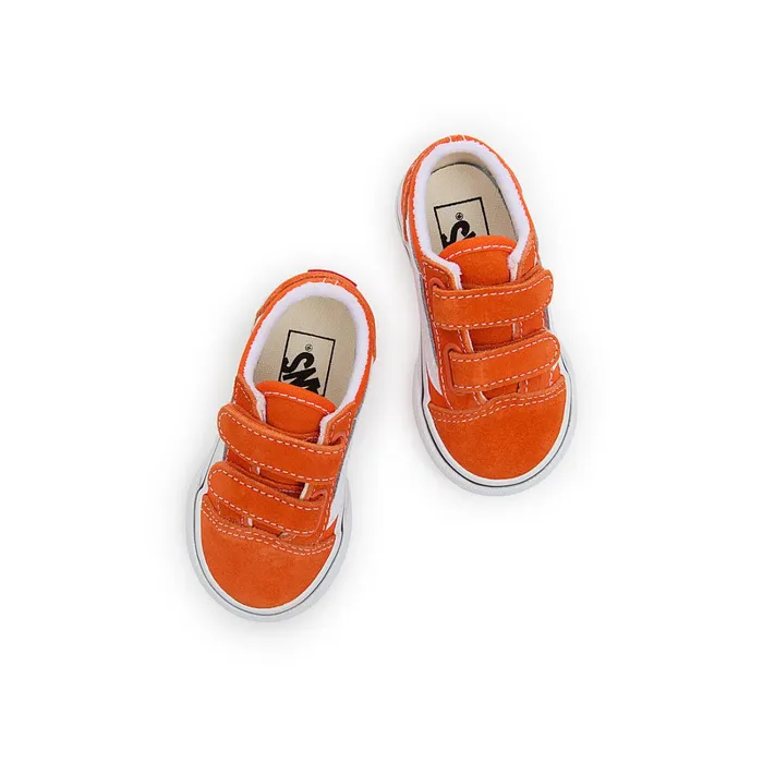 Vans Classics Kids Toddler Old Skool Hook And Loop Shoes 14 Years Orange