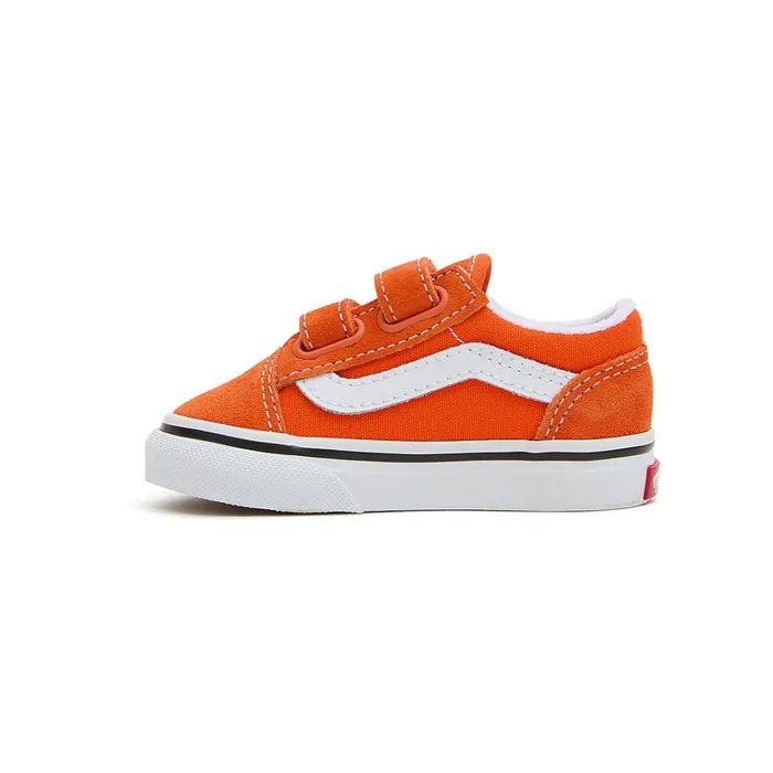 Vans Classics Kids Toddler Old Skool Hook And Loop Shoes 14 Years Orange