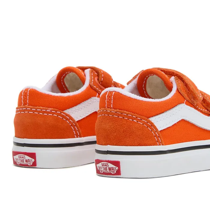 Vans Classics Kids Toddler Old Skool Hook And Loop Shoes 14 Years Orange