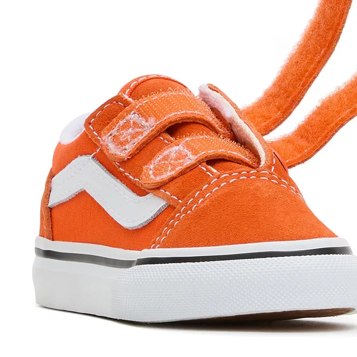 Vans Classics Kids Toddler Old Skool Hook And Loop Shoes 14 Years Orange