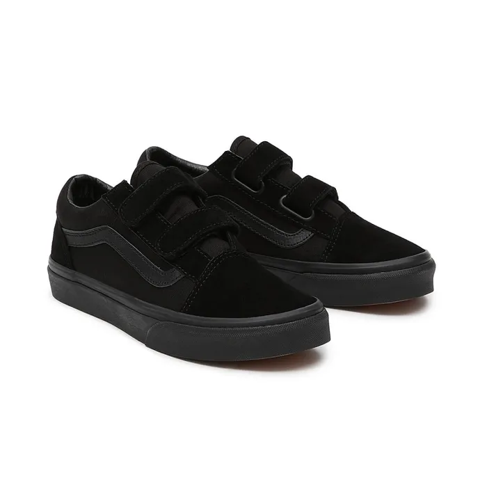 Vans Classics Kids Youth Old Skool Hook And Loop Shoes 814 Years Black