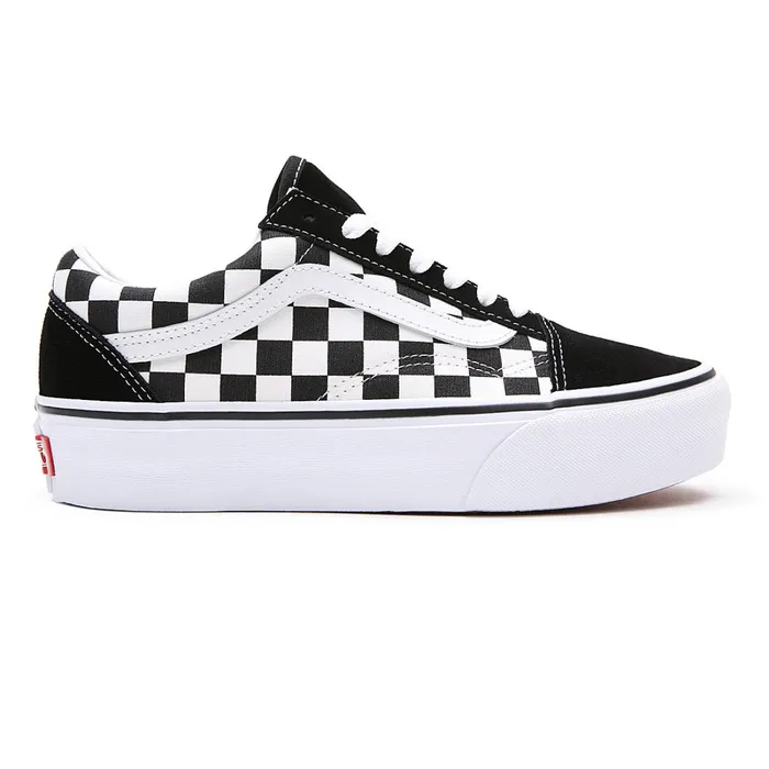 Vans Classics Women Checkerboard Old Skool Platform Shoes Black