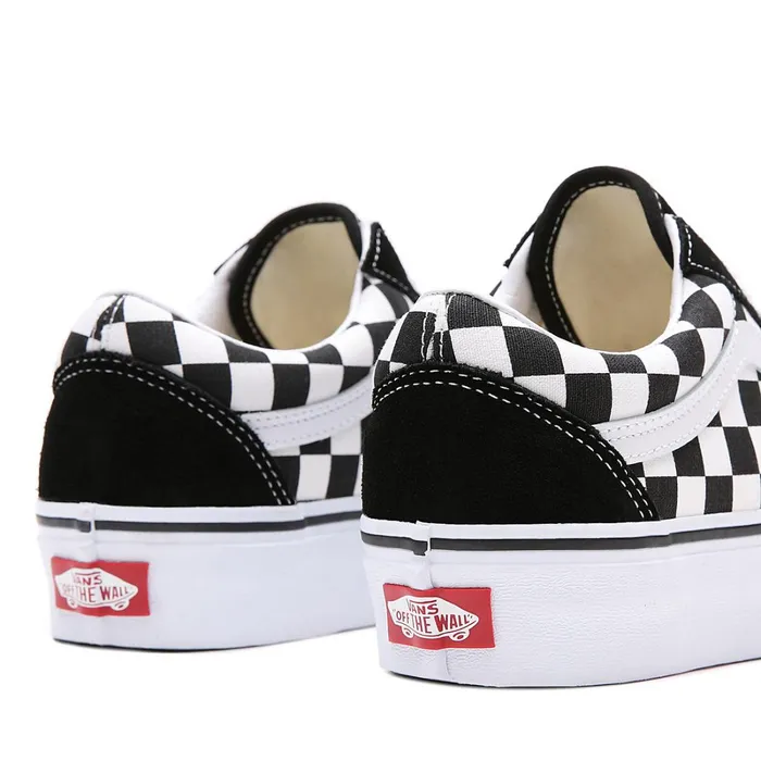 Vans Classics Women Checkerboard Old Skool Platform Shoes Black