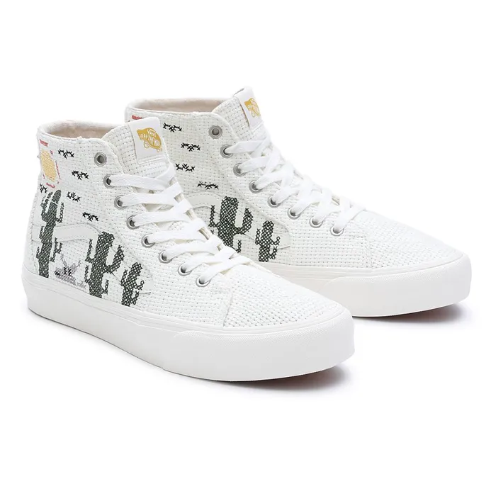 Vans HiTop Shoes Men Desert Embroidery Sk8Hi Tapered VR3 Shoes White