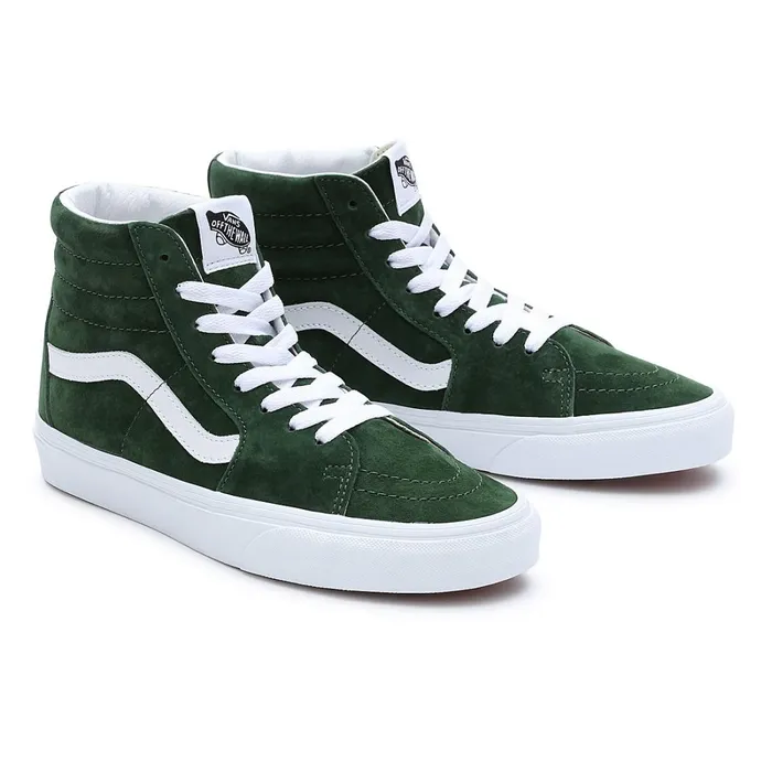 Vans HiTop Shoes Men Pig Suede Sk8Hi Shoes Green