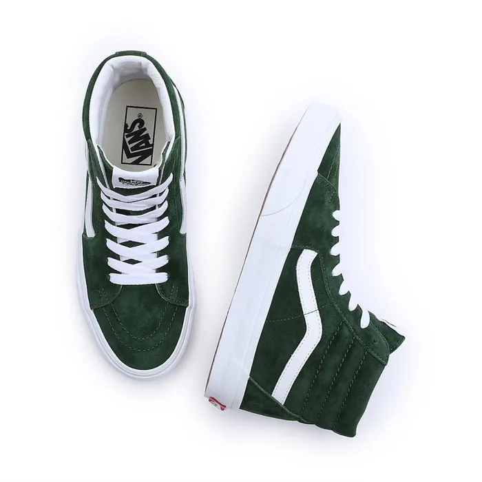 Vans HiTop Shoes Men Pig Suede Sk8Hi Shoes Green