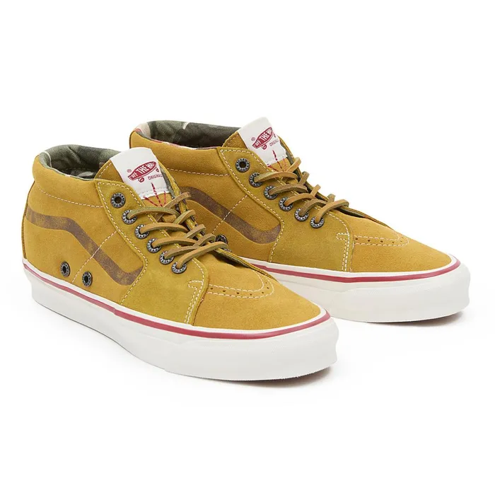 Vans HiTop Shoes Men Vault By X Nigel Cabourn OG Sk8Mid LX Shoes Pink