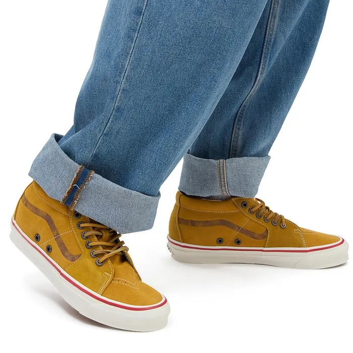 Vans HiTop Shoes Men Vault By X Nigel Cabourn OG Sk8Mid LX Shoes Pink